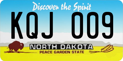 ND license plate KQJ009