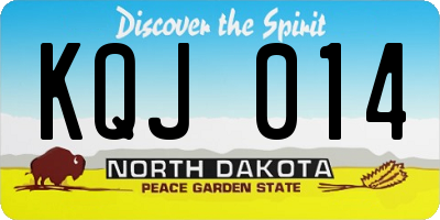 ND license plate KQJ014