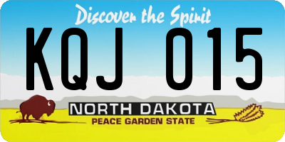 ND license plate KQJ015