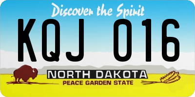 ND license plate KQJ016