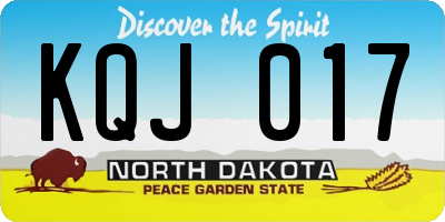 ND license plate KQJ017