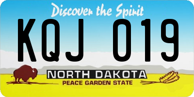 ND license plate KQJ019
