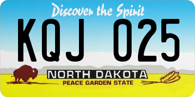 ND license plate KQJ025