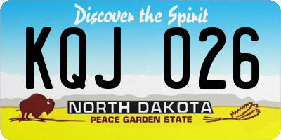 ND license plate KQJ026