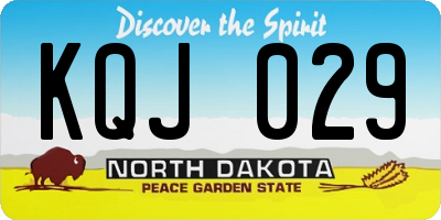 ND license plate KQJ029