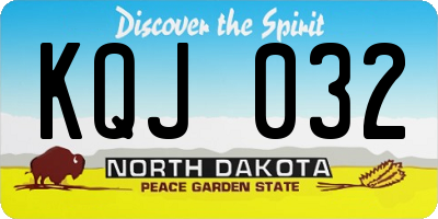 ND license plate KQJ032