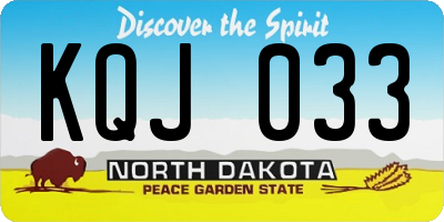 ND license plate KQJ033