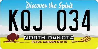 ND license plate KQJ034