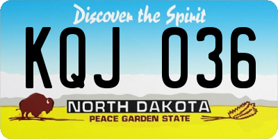 ND license plate KQJ036