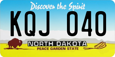 ND license plate KQJ040