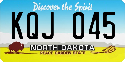 ND license plate KQJ045