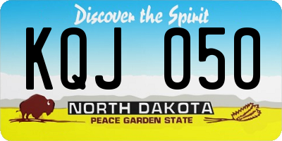 ND license plate KQJ050