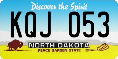 ND license plate KQJ053
