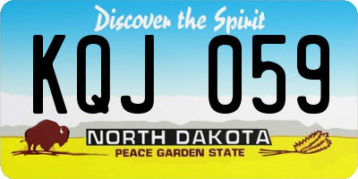 ND license plate KQJ059