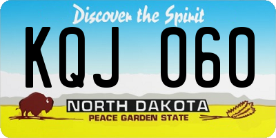 ND license plate KQJ060