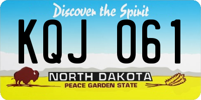 ND license plate KQJ061