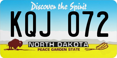 ND license plate KQJ072