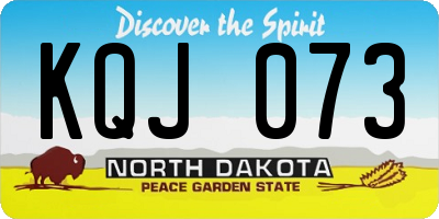ND license plate KQJ073