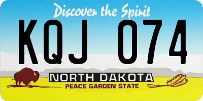 ND license plate KQJ074