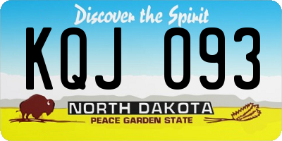 ND license plate KQJ093