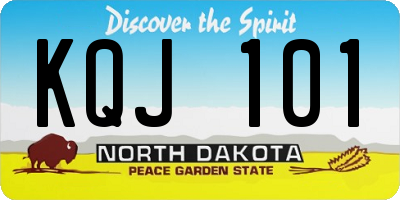 ND license plate KQJ101
