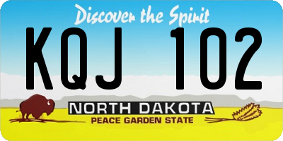 ND license plate KQJ102