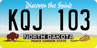 ND license plate KQJ103