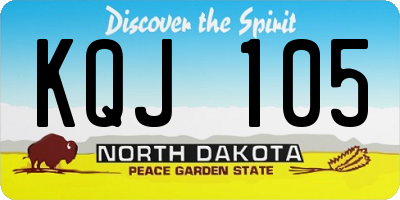 ND license plate KQJ105