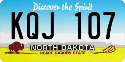 ND license plate KQJ107