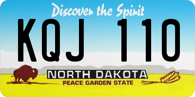 ND license plate KQJ110