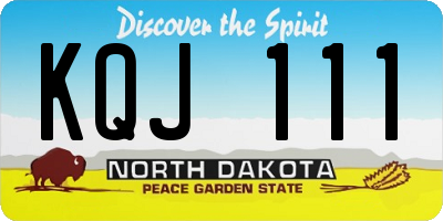 ND license plate KQJ111