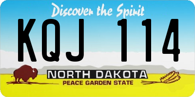 ND license plate KQJ114