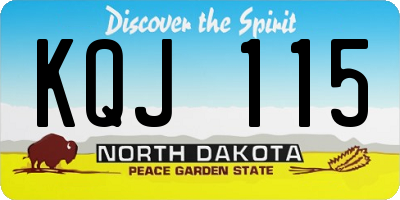 ND license plate KQJ115