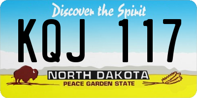 ND license plate KQJ117