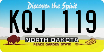 ND license plate KQJ119