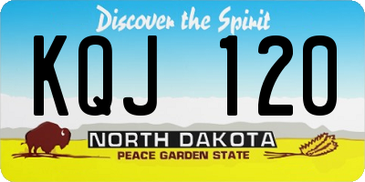 ND license plate KQJ120