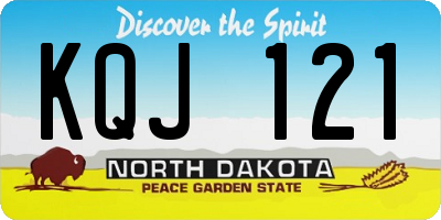 ND license plate KQJ121