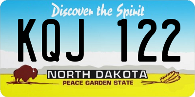 ND license plate KQJ122