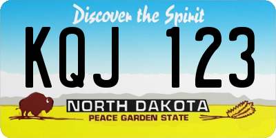 ND license plate KQJ123