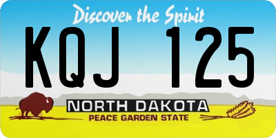 ND license plate KQJ125