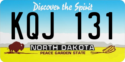 ND license plate KQJ131