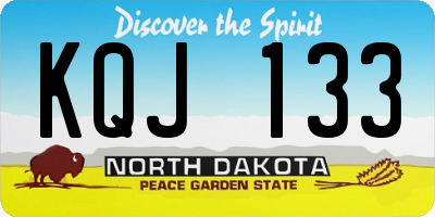 ND license plate KQJ133