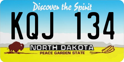 ND license plate KQJ134