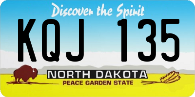 ND license plate KQJ135