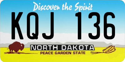 ND license plate KQJ136
