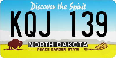 ND license plate KQJ139