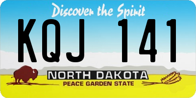 ND license plate KQJ141