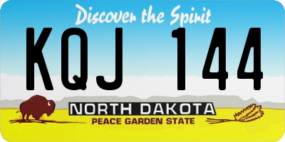 ND license plate KQJ144