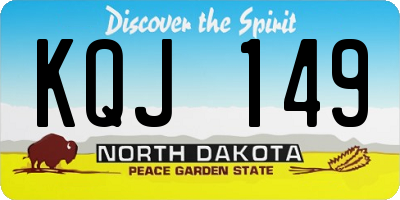 ND license plate KQJ149