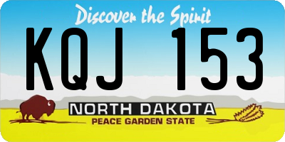 ND license plate KQJ153